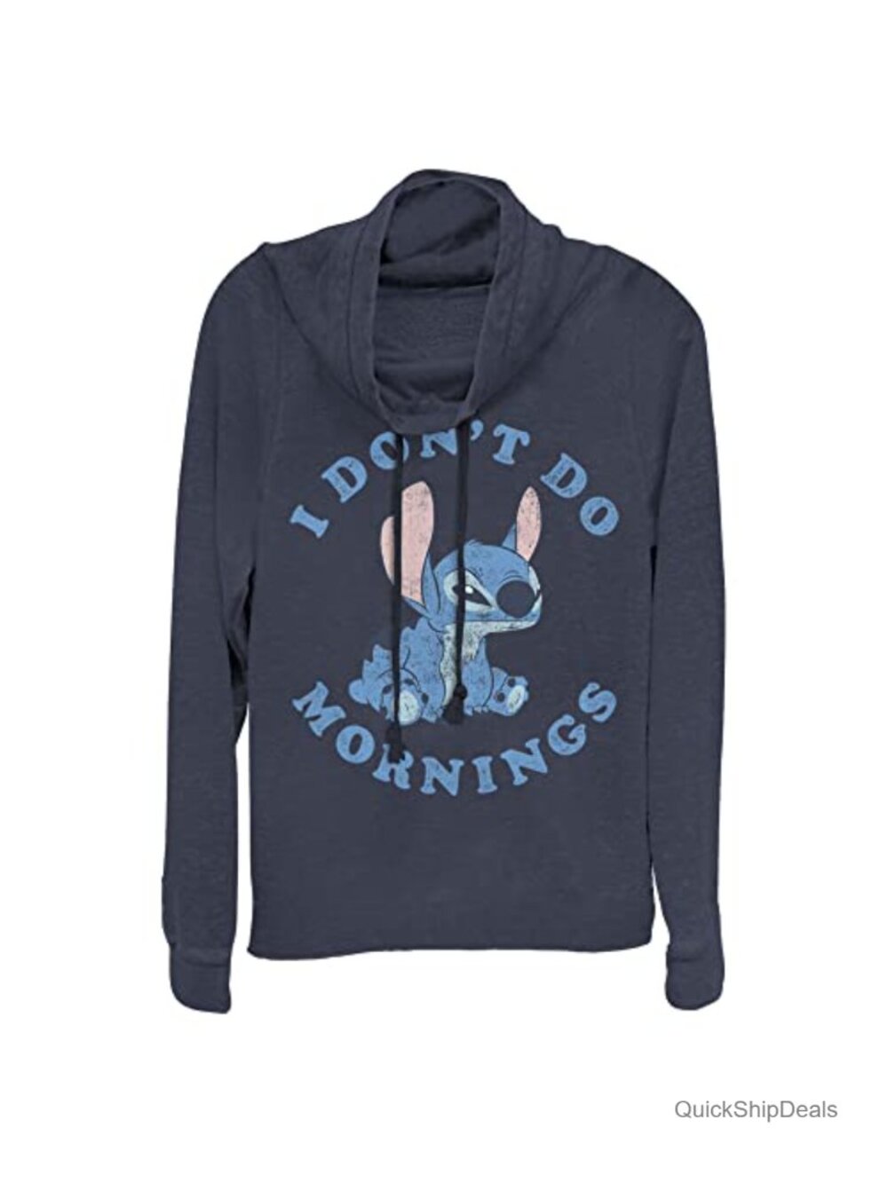 Disney Lilo & Stitch Cowl Neck Sweatshirt Juniors Graphic Pullover